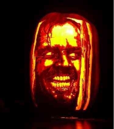 Jack Nicholson shining carved pumpkin
