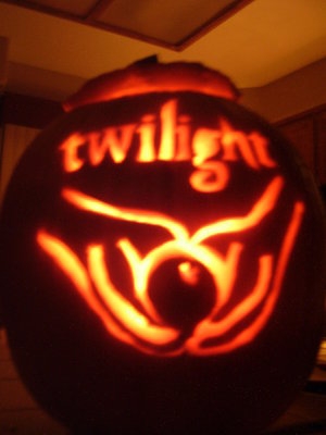 Twilight theme carved pumpkin