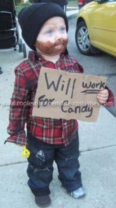Kid in Homeless Guy Costume