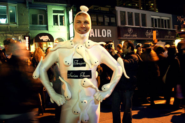 Guy Covered With Sperms !- Very Funny Halloween Costume