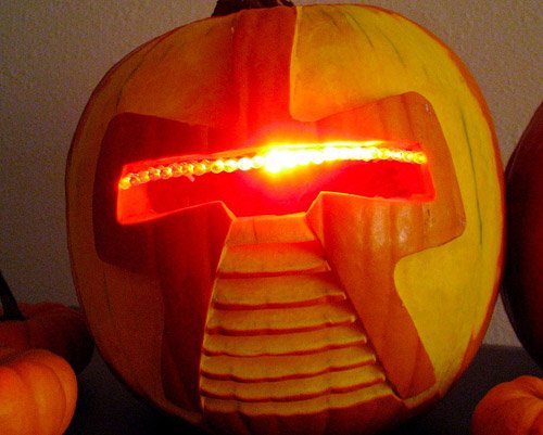 Robot Face Pumpkin Carving