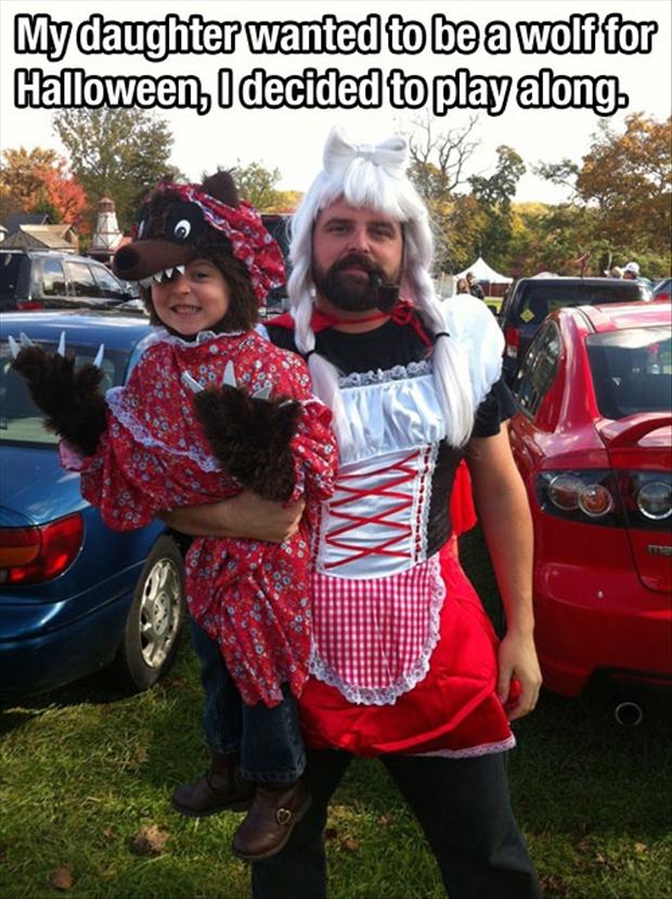 Father-Daughter in Wolf Costume