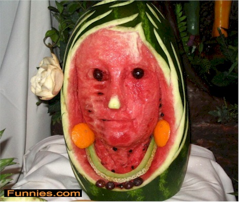 Scary face in Carved Watermelon