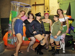 Girls Enjoying Halloween in Funny Costuymes