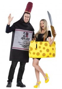 Hot Couple Dressed Up as Beer and Cheese