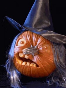 Crooked Face Witch Pumpkin